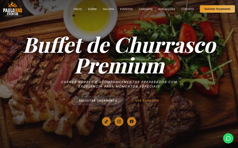 Site do buffet Paulo BBQ Eventos